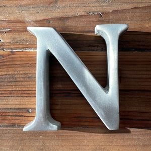 Silver Metal Decorative Letter “N” Home Decor